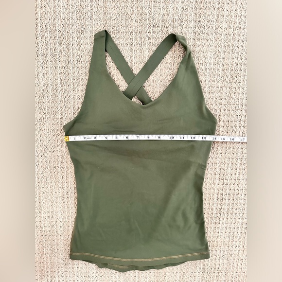 Women's Prana work out bra tank top in Khaki green Size 28B/Small. - Picture 3 of 5